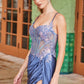 Nox Anabel G1660 Sheer Boned Floral Bodice Dress with Pleated Skirt