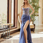 Nox Anabel G1660 Sheer Boned Floral Bodice Dress with Pleated Skirt