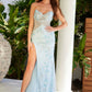 Nox Anabel G1663 Strapless Embellished Dress with High slit