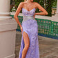 Nox Anabel G1663 Strapless Embellished Dress with High slit