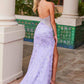 Nox Anabel G1663 Strapless Embellished Dress with High slit