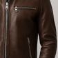 William Leather Brown Jacket - Men Leather Jacket Brown