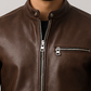 William Leather Brown Jacket - Men Leather Jacket Brown