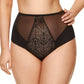 Gorteks Gabi Black Sheer High Waist Full Brief Panty-2