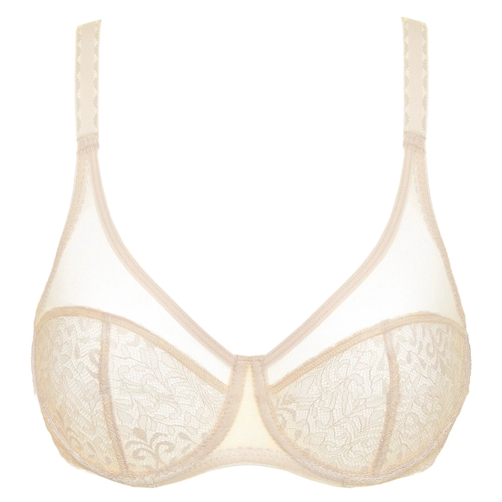 Sheer Lace Plunge Bra Gorteks Gabi Beige-2