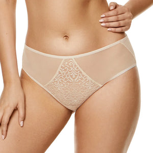 Gorteks Gabi Beige Semi Sheer Lace Bikini Panty-0