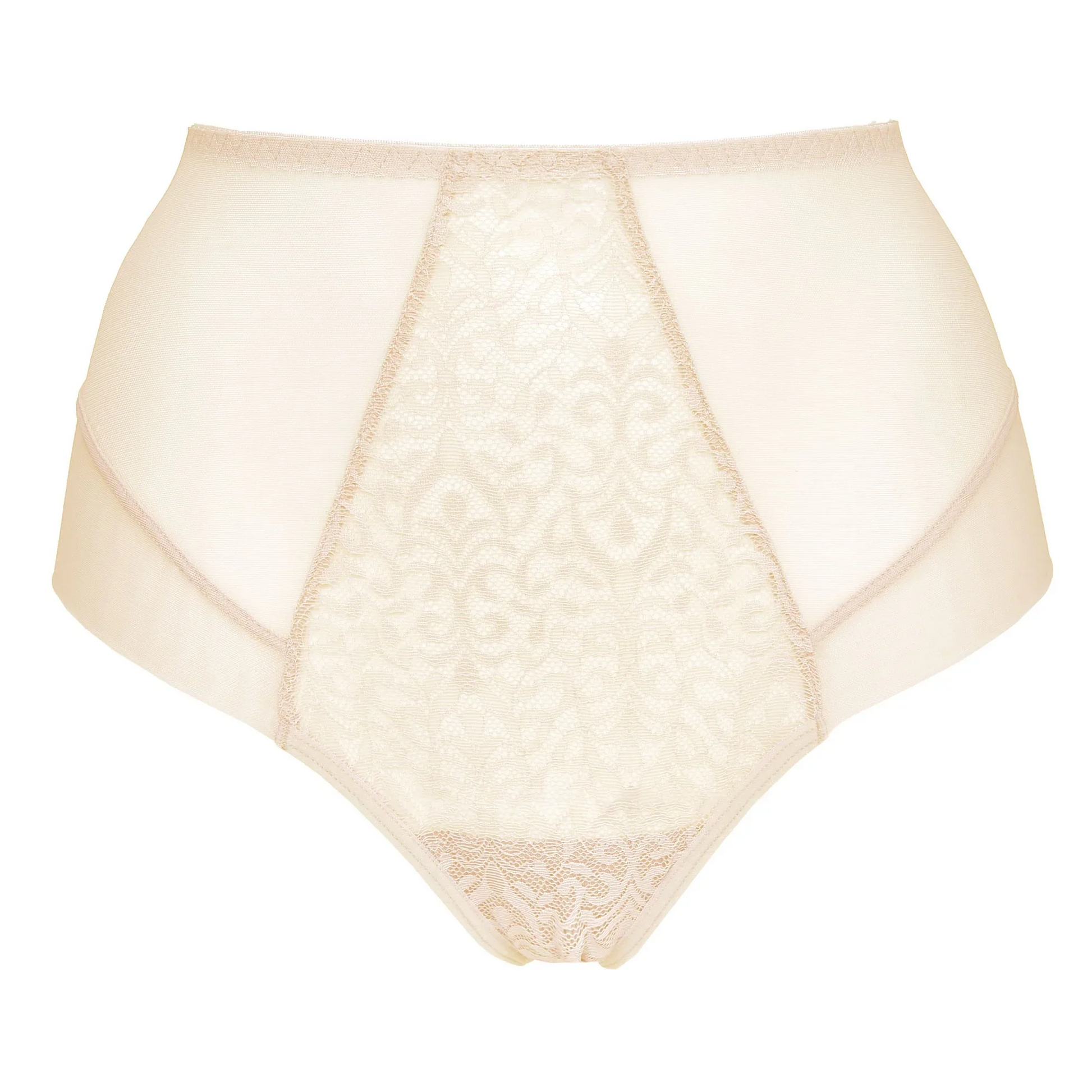 Gorteks Gabi Beige Lace High Waist Full Brief Panty-2