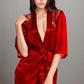 Satin Robe with Lace