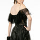 Illusion V-Neck Mesh-Layered-Top Mesh A-Line Dress - Farnelli