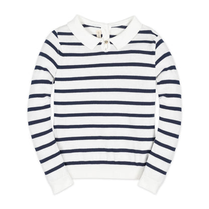 Organic French Collared Keyhole Sweater