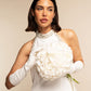 Gabriella (white) - Italian unlined 8-button length leather bridal / opera gloves