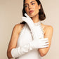 Gabriella (white) - Italian unlined 8-button length leather bridal / opera gloves