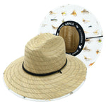 Peter Grimm Gallatin River straw lifeguard hat with wide brim and chin cord