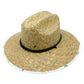 Peter Grimm Gallatin River straw lifeguard hat with wide brim and chin cord viewed against a white background