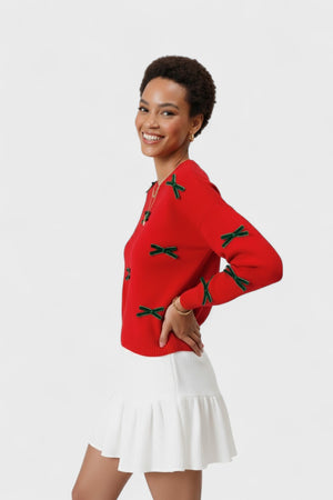Ribbon Bow Applique Sweater