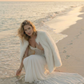 Ivory Faux Fur Oversized Bridal Jacket (Oliva Ivy07)