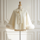Pink Bridal Cape with Faux Fur Trim (Amanda Pin06)