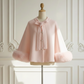 Ivory Cream Bridal Cape with Faux Fur Trim (Amanda Ivy06)