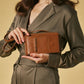 Giada (cognac) - Italian women's crossbody phone wallet with shoulder strap