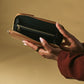 Giada (cognac) - Italian women's crossbody phone wallet with shoulder strap