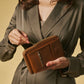 Giada (cognac) - Italian women's crossbody phone wallet with shoulder strap