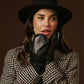 Gianetta (black) - Italian lambskin mittens with luxurious lambswool lining