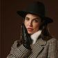 Gianetta (black) - Italian lambskin mittens with luxurious lambswool lining