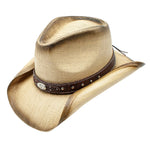 Peter Grimm Ginger straw cowboy hat by HatCountry, featuring a classic woven design and curved brim