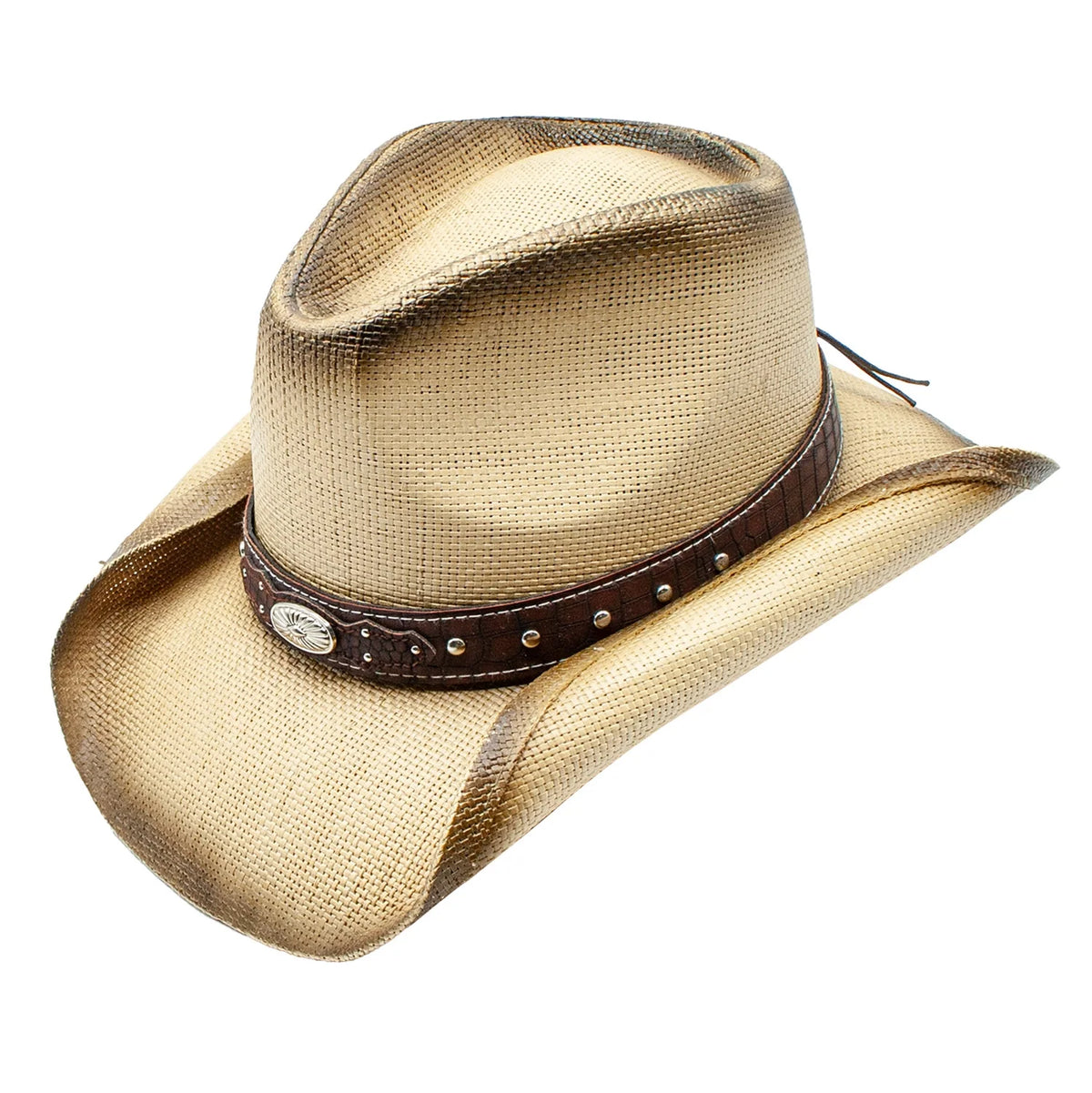 Peter Grimm Ginger straw cowboy hat by HatCountry, featuring a classic woven design and curved brim