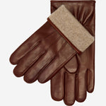 Brown Giovanni Italian lambskin leather winter gloves with cashmere lining, stylish and warm for cold weather.