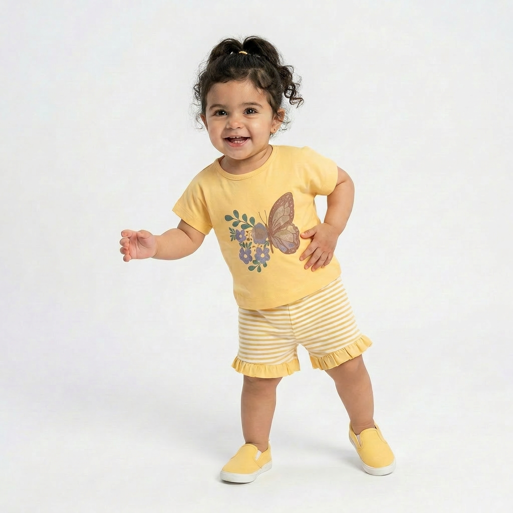 Nature Butterfly Baby Shorts Set-1
