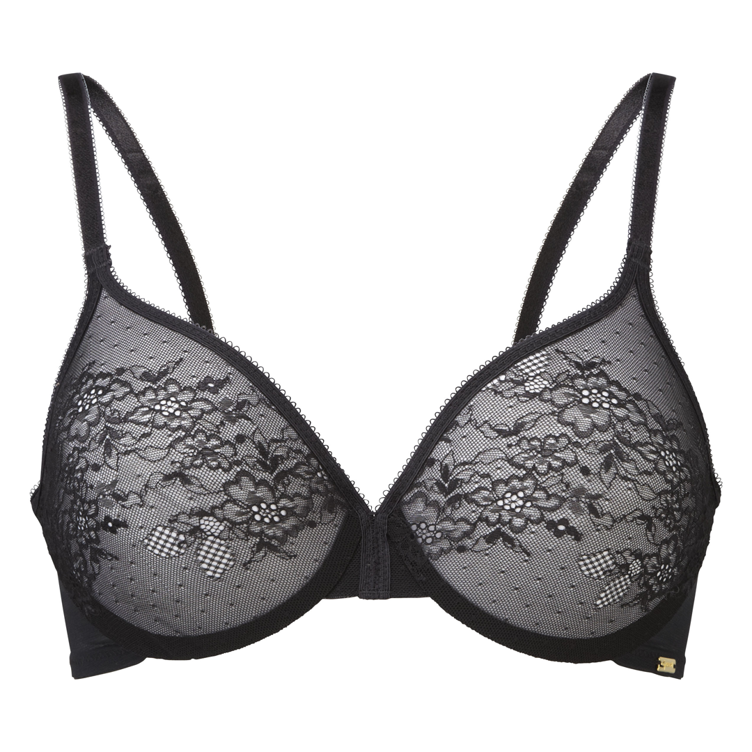 Gossard Glossies Lace Black Sheer Molded Bra-2