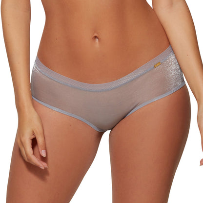 Gossard Glossies Silver Sheer See Through Shorts Panty-0