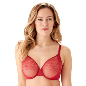 Gossard Glossies Lace Rasberry Blush Sheer Molded Bra-0