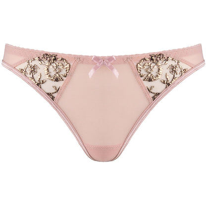 Axami Copper Rose Sheer Mesh Thong Panty-0