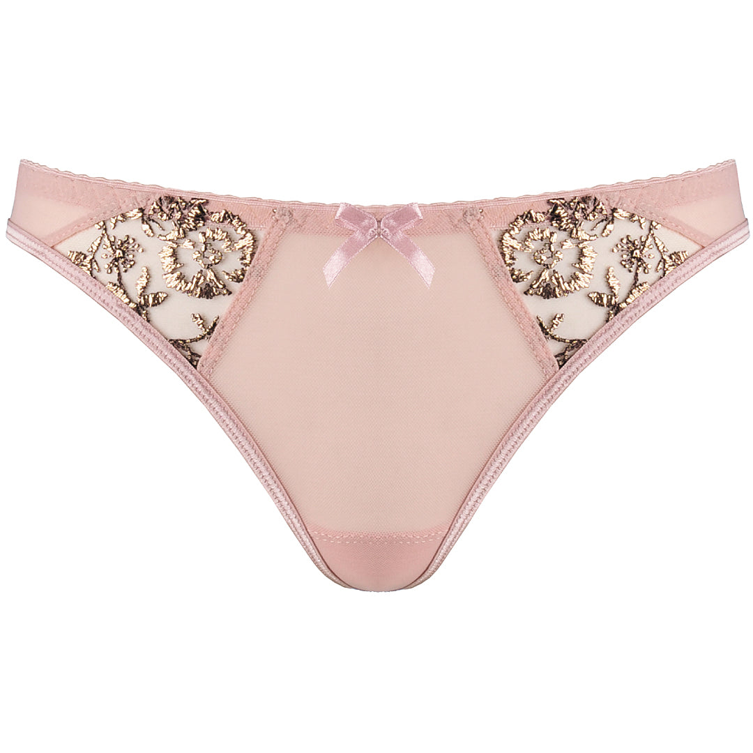 Axami Copper Rose Sheer Mesh Thong Panty-2