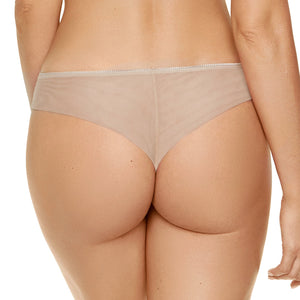 Semi Sheer Thong Panty Pamela Cappucino-1