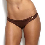 Gossard Glossies Rich Brown Sheer See Through Thong Panty-0
