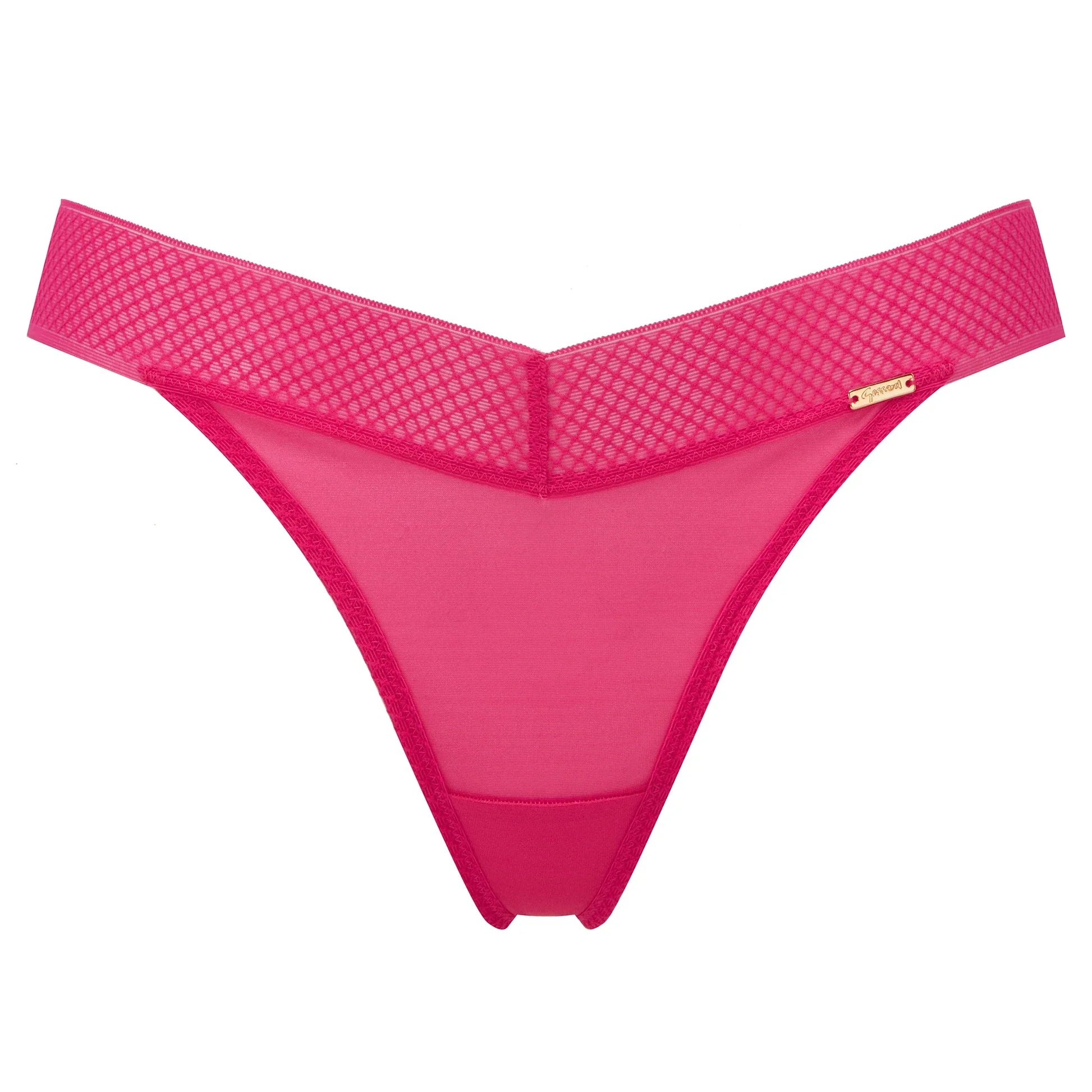 Gossard Glossies Magenta Sheer Mesh Tanga Thong Panty-4