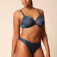 Gossard Glossies Shadow Blue Sheer Bra Ultimate Comfort