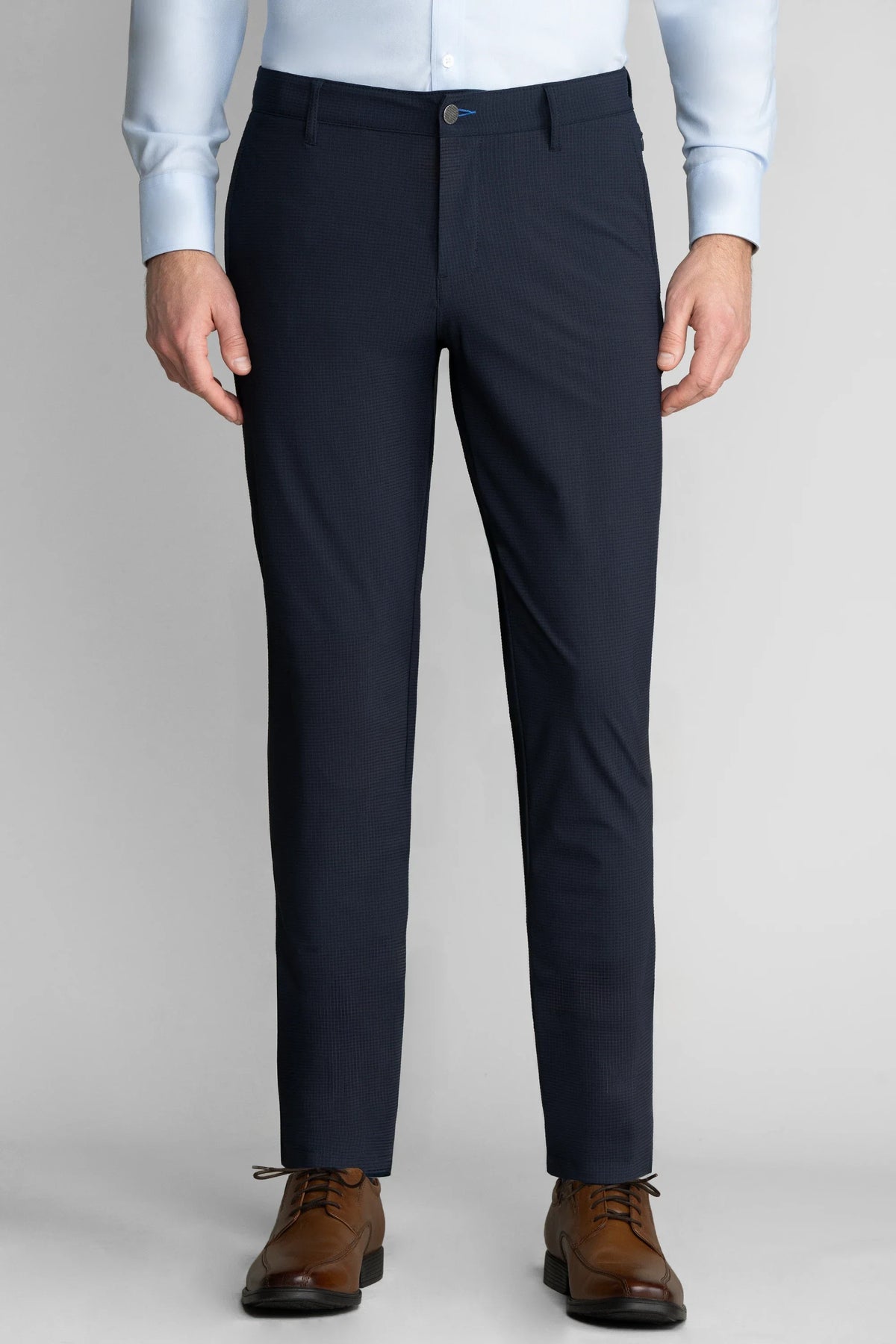 Navy Twillory Gravity Pants shown from the front, tailored fit with classic style and clean design for men's casual or office wear.
