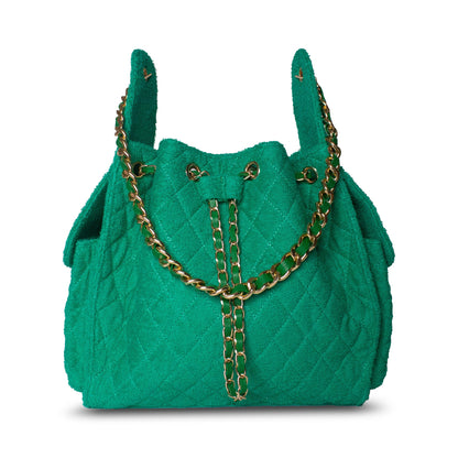 BEACH HAUS Bayshore Bucket Medium in Kelly Green, front view with rounded bucket shape