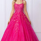 Nox Anabel H1271 Long Scoop Neckline Glitter Tulle A-Line Ballgown