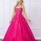 Nox Anabel H1271 Long Scoop Neckline Glitter Tulle A-Line Ballgown