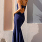 Nox Anabel H1272 Long Fitted Square Neck Glitter Satin Formal Gown