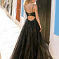 Nox Anabel H1350 Long A-Line Glitter Tulle Embroidered Sequin Applique Dress
