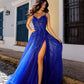 Nox Anabel H1350 Long A-Line Glitter Tulle Embroidered Sequin Applique Dress