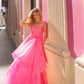Nox Anabel H1351 Long A-Line Tiered Layered Ruffled Tulle Ballgown