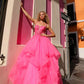 Nox Anabel H1351 Long A-Line Tiered Layered Ruffled Tulle Ballgown