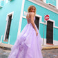 Nox Anabel H1351 Long A-Line Tiered Layered Ruffled Tulle Ballgown